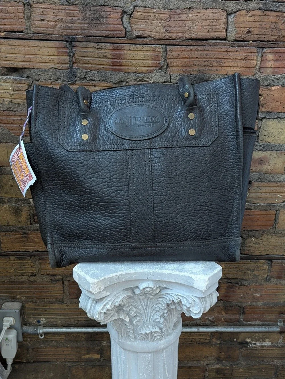 Black Leather Tote Bag - Classic Men's Leather Carryall